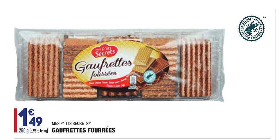 gaufrettes fourrées mes p'tits secrets
