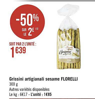 grissini artigianali sesame florelli