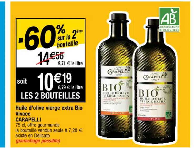 huile d'olive vierge extra bio vivace carapelli