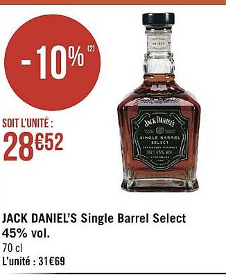 jack daniel's single barrel select 45% vol.