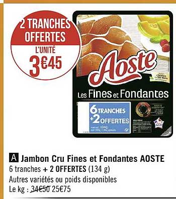 Jambon Cru Fines Et Fondantes Aoste