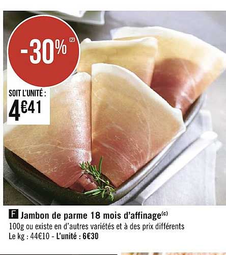 jambon de parme 18 mois d'affinage