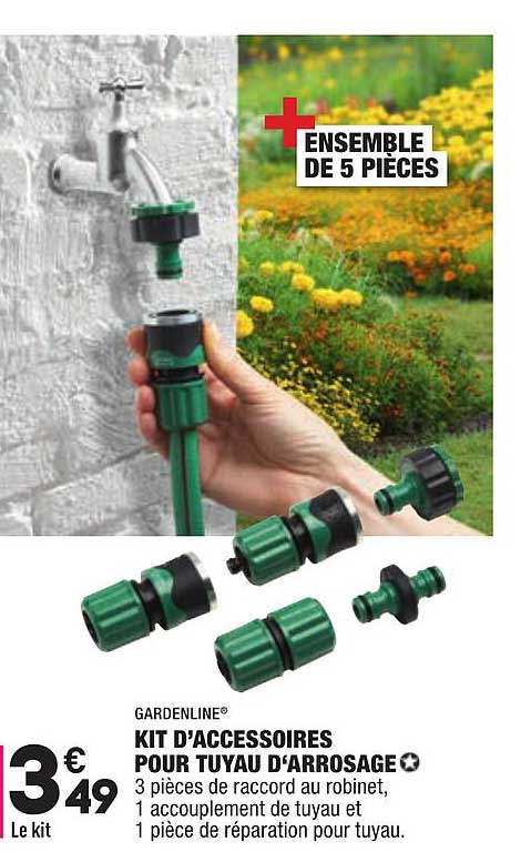 kit d'accessoires pour tuyau d'arrosage gardenline
