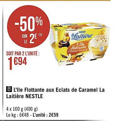l'île flottante aux éclats de caramel la laitière nestlé