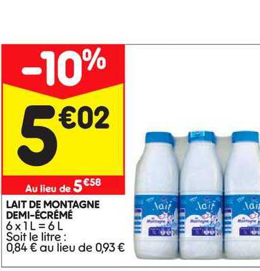 lait de montagne demi-écrémé