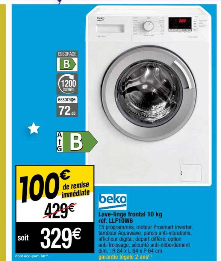 lave-linge frontal 10 kg beko