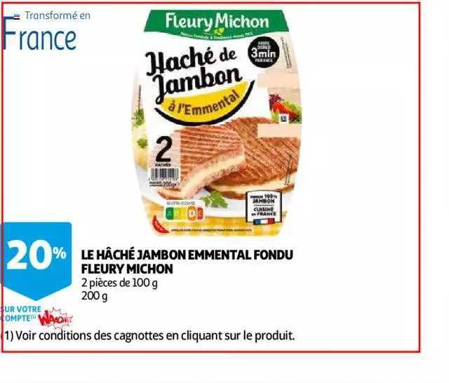 le hâché jambon emmental fondu fleury michon