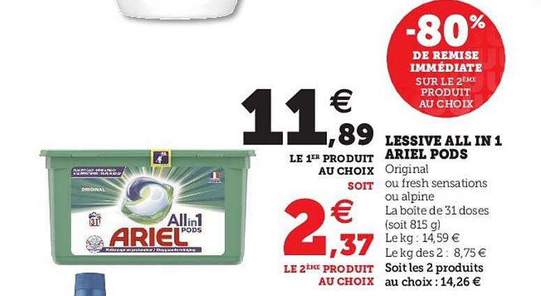 lessive all in 1 ariel pods