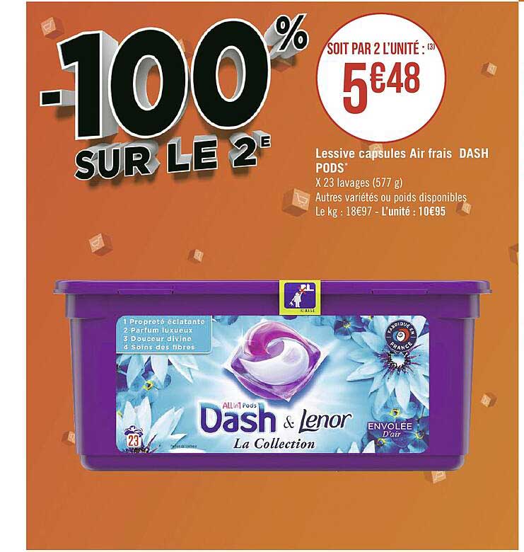 Lessive Capsules Air Frais Dash Pods