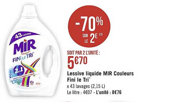 Lessive Liquide Mir Couleurs Fini Le Tri