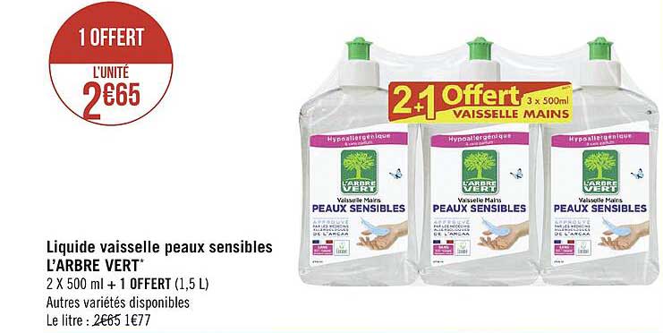 liquide vaisselle peaux sensibles l'arbre vert