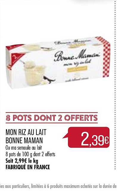 mon riz au lait bonne maman