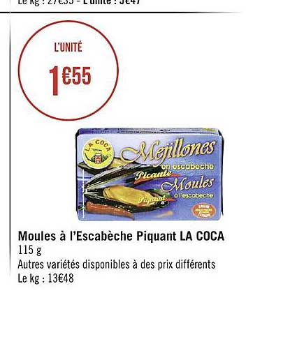 moules à l'escabèche piquant la coca