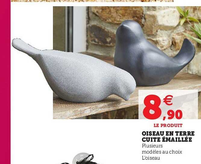 Oiseau En Terre Cuite émaillée