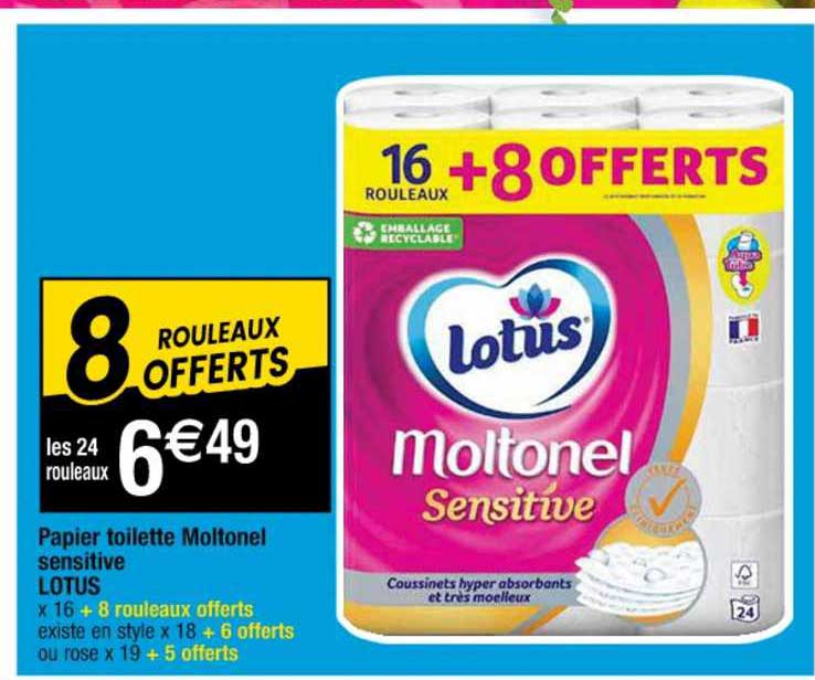 Papier Toilette Moltonel Sensitive Lotus