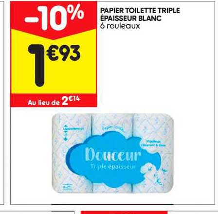 Papier Toilette Triple épaisseur Blanc