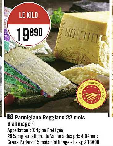 parmigiano reggiano 22 mois d'affinage