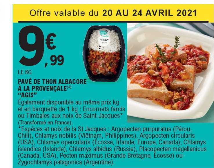 pavé de thon albacore à la provençale "agis"