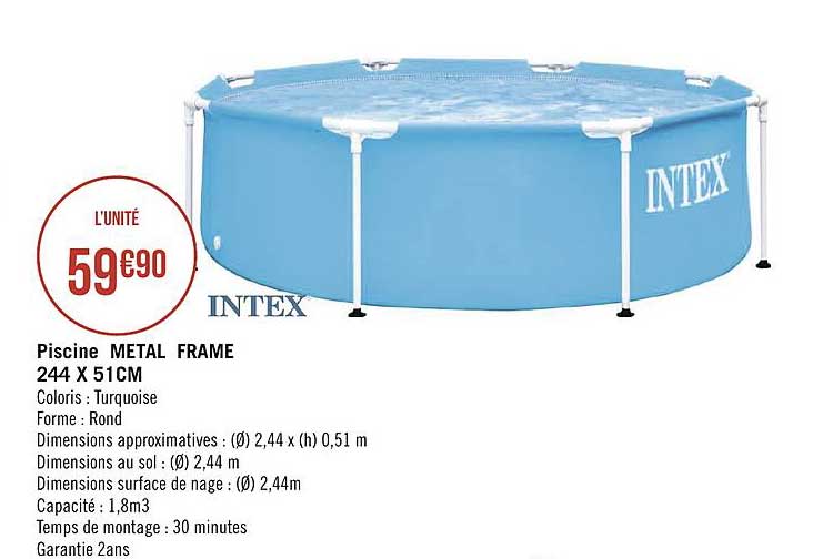 Piscine Metal Frame 224 X 51 Cm Intex