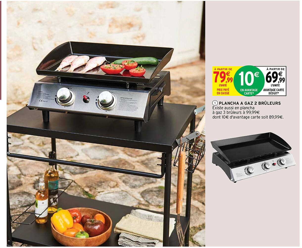 plancha à gaz 2 brûleurs