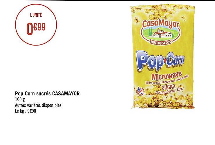 Pop Corn Sucrés Casamyor