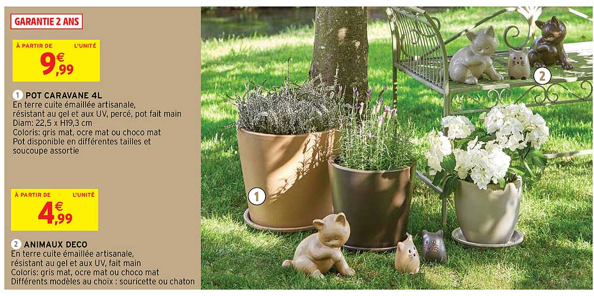 pot caravane 4l, animaux déco