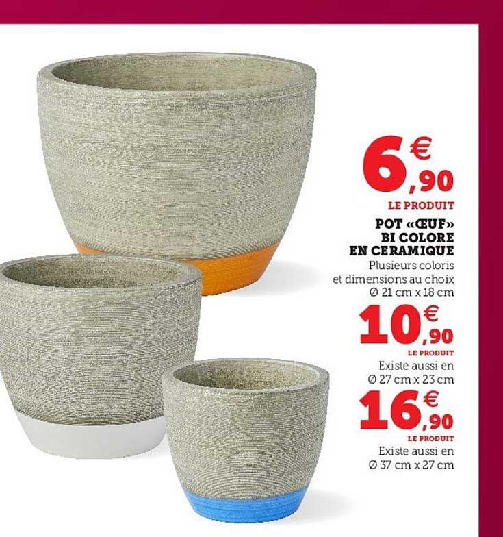 pot «oeuf» bi colore en céramique