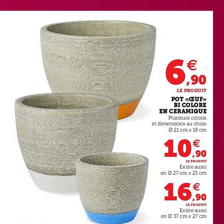 pot «œuf» bi colore en céramique