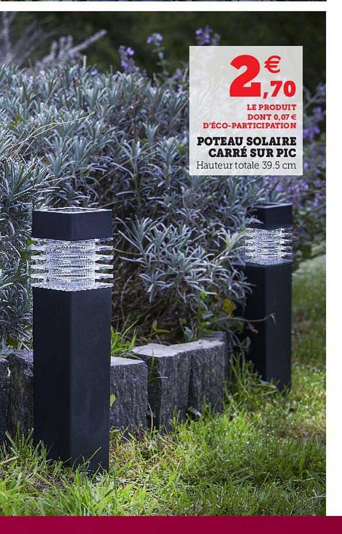 Poteau Solaire Carré Sur Pic