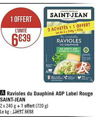 ravioles du dauphiné aop label rouge saint-jean