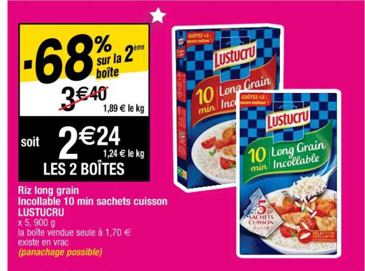 riz long grain incollable 10 min sachets cuisson lustucru