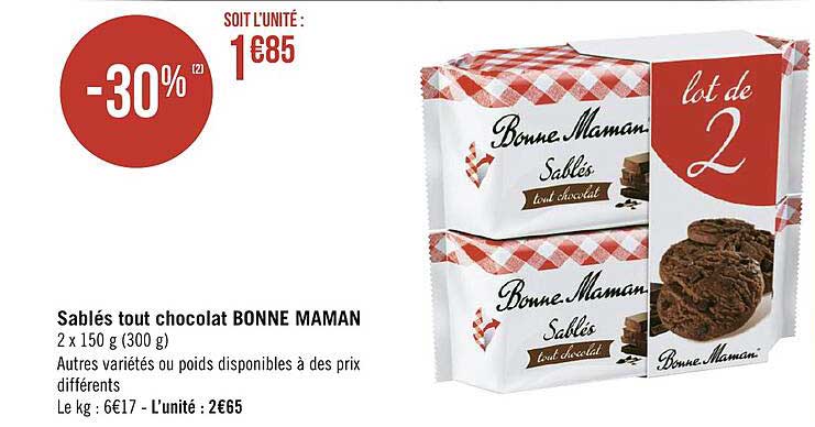 sablé tout chocolat bonne maman