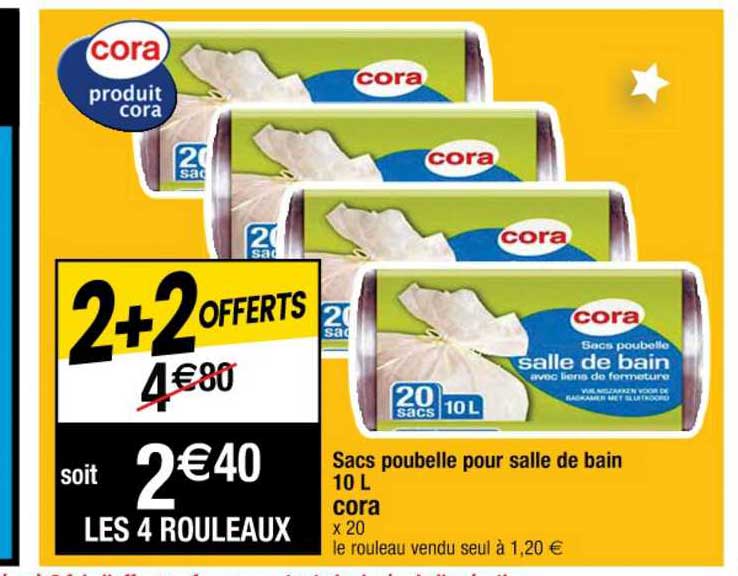 Sacs Poubelle Pour Salle De Bain 10 L Cora