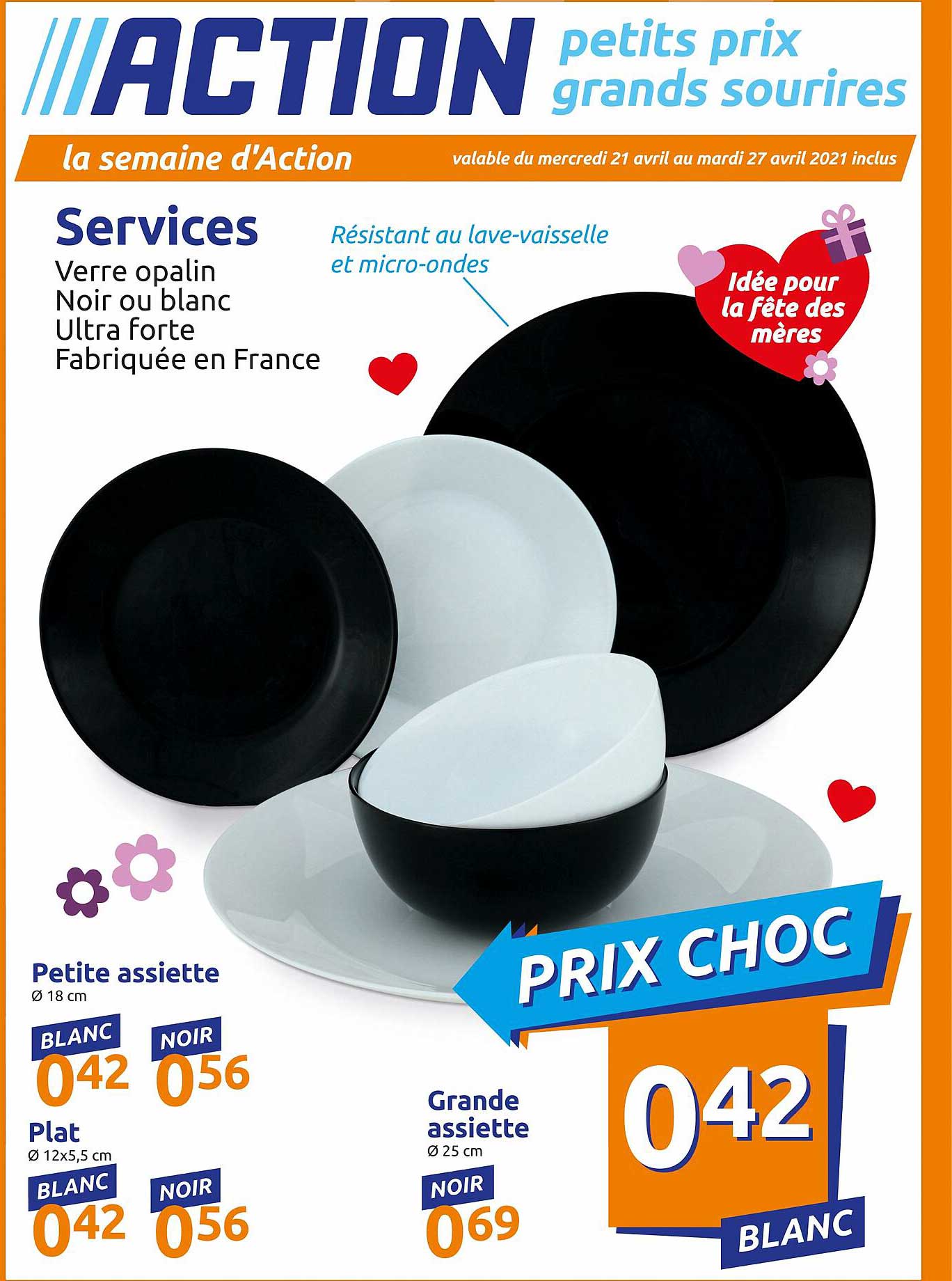 services : petite assiette, plat, grande assiette