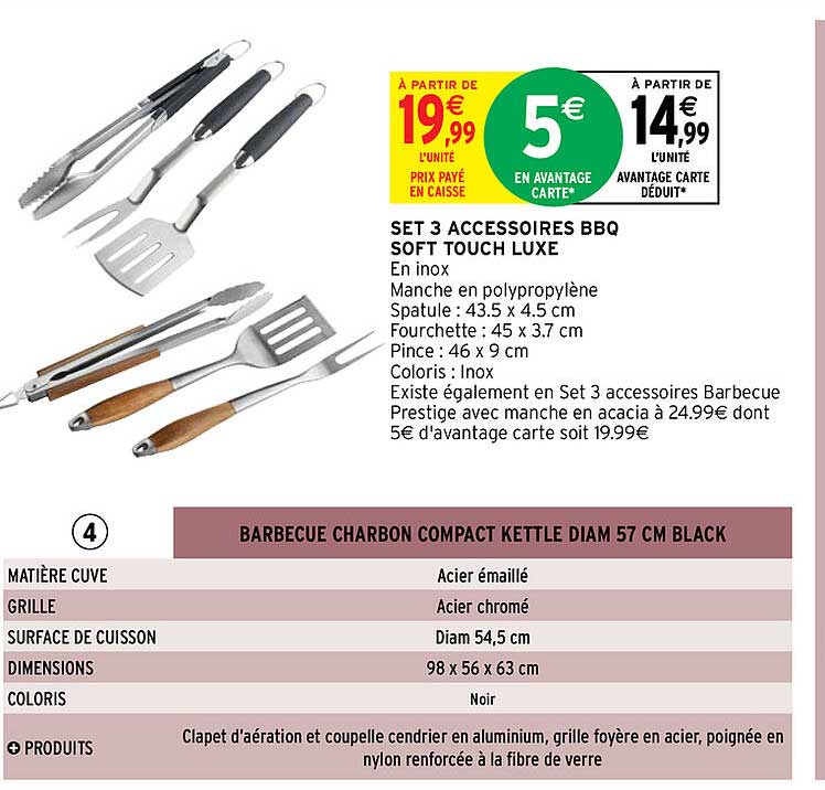 Set 3 Accessoires Bbq Soft Touch Luxe