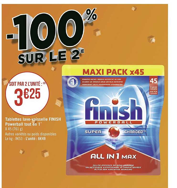 tablettes lave-vaisselle finish powerball tout en 1