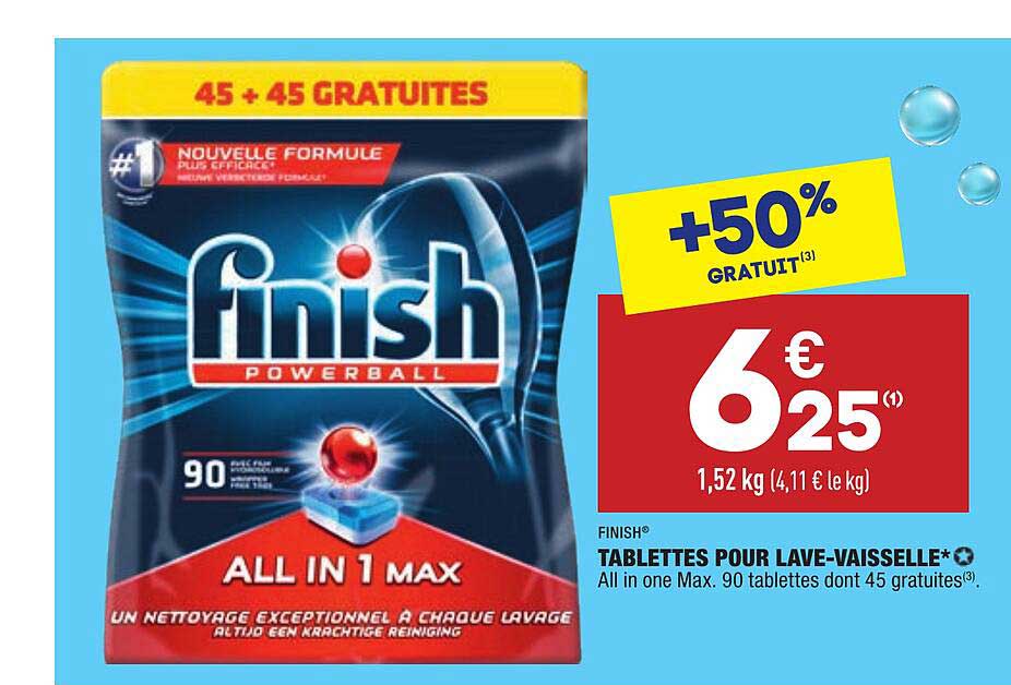 tablettes pour lave-vaisselle finish