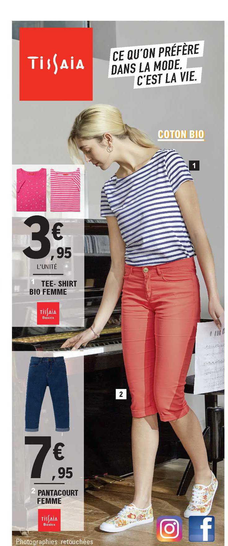 tee-shirt bio femme, pantacourt femme