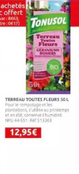 terreau toutes fleurs tonusol 50 l