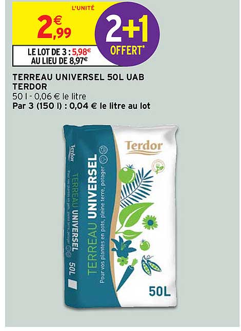 terreau universel 50 l uab terdor