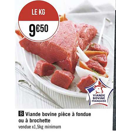 Viande Bovine Pièce à Fondue Ou à Brochette