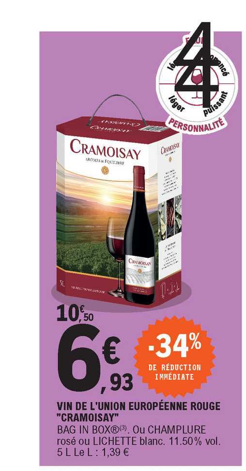 vin de l'union européenne rouge "cramoisay"
