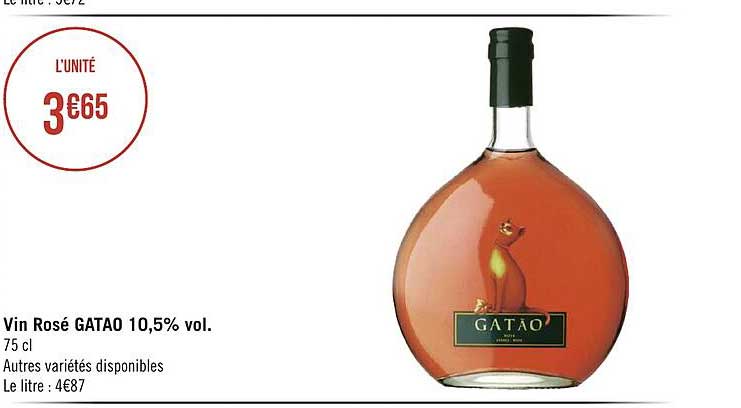 vin rosé gatao 10,5% vol.