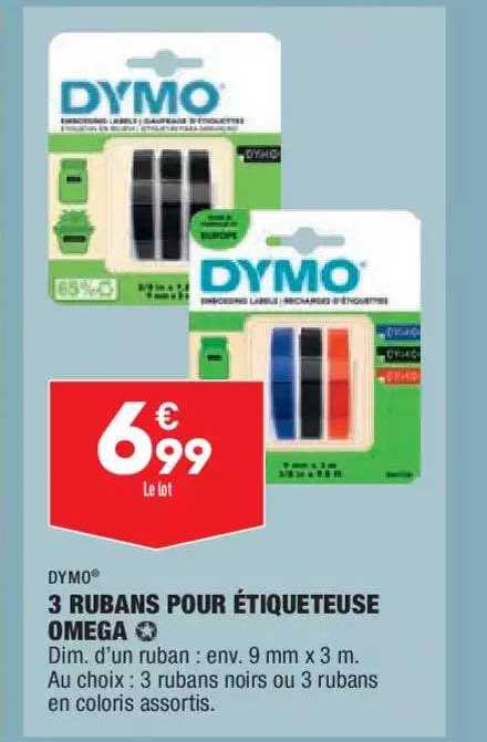 3 Rubans Pour étiqueteuse Oméga Dymo