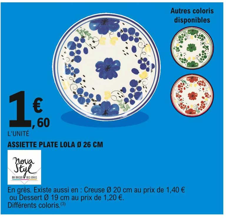 assiette plate lola ø 26 cm nova styl