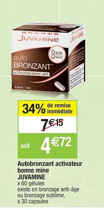 autobronzant activateur bonne mine juvamine