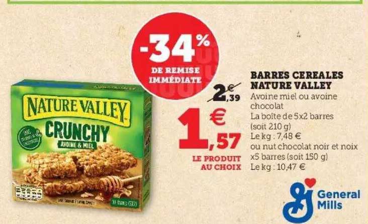 barres céréales nature valley