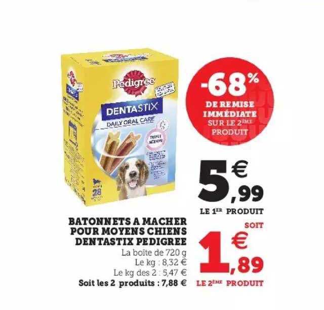 bâtonnets à mâcher pour moyens chiens dentastix pedigree