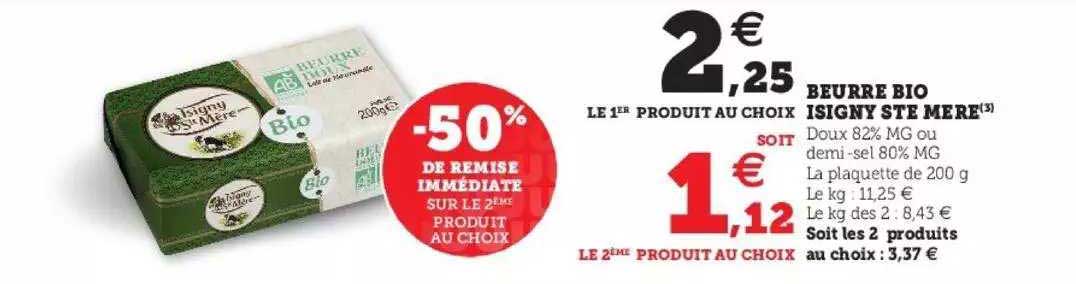 beurre bio isigny ste mère
