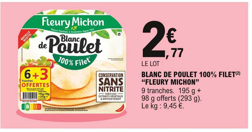 blanc de poulet 100% filet "fleury michon"